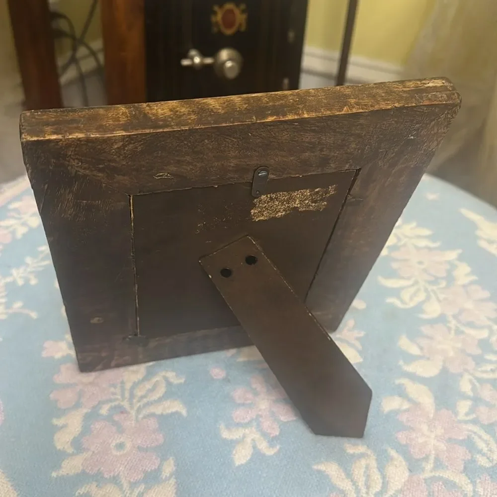 *Cabin-Couture* Rustic Glitter Carved Brown Solid Wood Picture Frame
